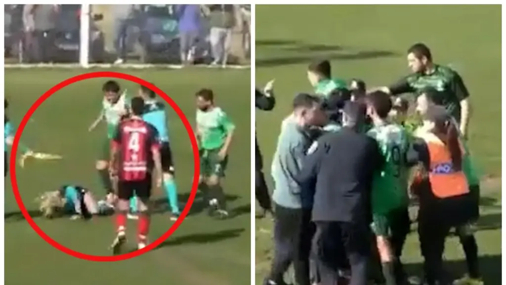 Матч закінчився скандалом: футболіст не по-чоловічому вдарив арбітриню (Відео)