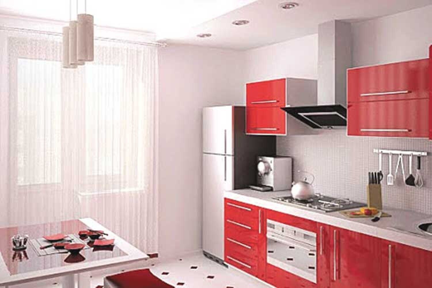 Красно Белая Кухня Дизайн