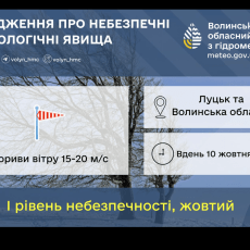 На Волині попереджають про сильний вітер