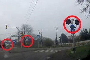 У Луцьку локомотив ледве не зіткнувся з вантажівкою (Відео)