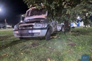 У місті на Волині автомобіль з’їхав з дороги і врізався в дерево (фото)