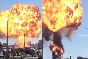 У російському Новосибірську стався потужний вибух на АЗС (Відео)