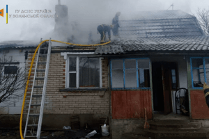 У селі на Волині горіла цегляна хата 