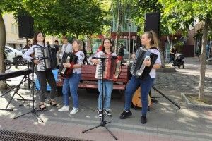 Юні акордеоністи зіграли в центрі Луцька для потреб військових (Фото)
