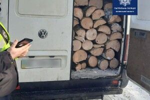На Волині патрульні зловили буса з деревиною
