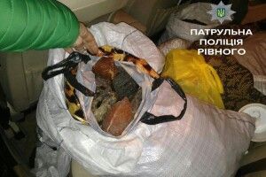У Рівному «взяли» лучанина з мішками бурштину (фото)