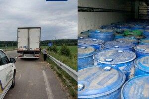92 бочки алкоголю! На Черкащині зупинили фуру з фальсифікатом