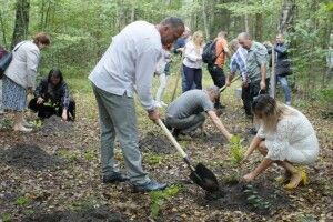 Письменники України продовжили традицію створення діброви біля Лесиного дуба в урочищі Нечимне