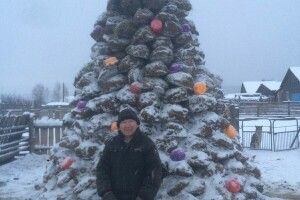 Суворі будні казахстанської глибинки: «новорічна ялинка» з кінських кізяків (фото)