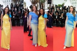 На червоній доріжці Каннського кінофестивалю з'явилася українка у синьо-жовтій сукні 