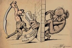 Юрій Журавель намалював нову карикатуру – на путінський «референдум»