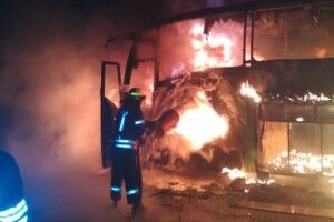 У Луцьку згоріли чотири автобуси