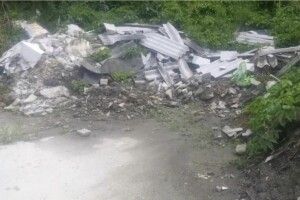Біля річкового порту на території Луцької громади хтось викинув побутові відходи