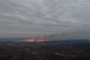 На Рівненщині серед ночі горіло 50 гектарів поля (Відео)