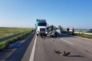 Мікроавтобус влетів у вантажівку: 5 людей загинуло
