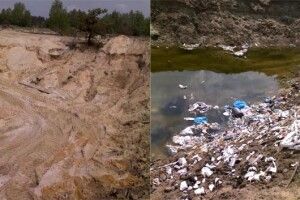 У підпільному кар'єрі на Ковельщині і пісок риють, і сміття викидають (ФОТО) 