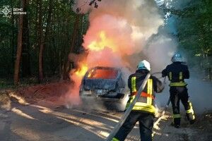 Серед лісу на Волині спалили авто