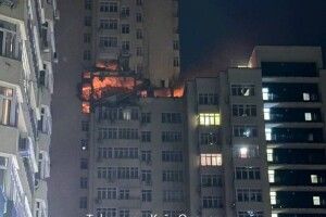 Вночі ворог aтакував  Київ: уламки ракети влучили в багатоповерхівку (Фото)
