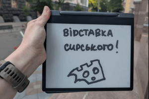 На акцію протесту проти «диктаторського закону» прийшла нардепка Мар’яна Безугла, яка... за нього й голосувала