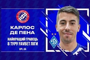 Київський динамівець Карлос де Пена визнаний кращим гравцем восьмого туру УПЛ (відео)