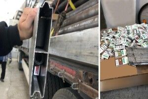 Алюмінієві борти, знешумлені тютюном: із схованок митники дістали понад 1400 пачок цигарок (Фото, відео)