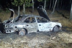 На дорозі поблизу Сарн ущент згорів автомобіль