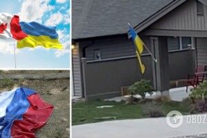 У канадському містечку вся вулиця вивісила українські прапори після того, як сусід заявив про підтримку Путіна (Відео)