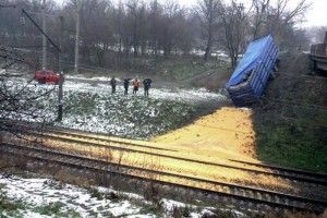 «Сіють» зерно на рейках (Фото)