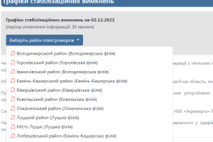 Оприлюднено графіки відключень електрики на Волині на 2 грудня 