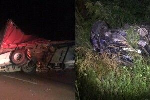 На Рівненщині вантажівка під час обгону скинула легковик з траси