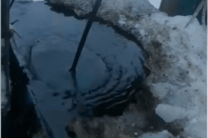 У селі на Сумщині з колодязя замість води тече нафта (Відео)