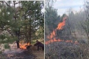 Поки їхали рятувальники, волинський ветеран АТО з дружиною погасили 2 кілометри пожежі