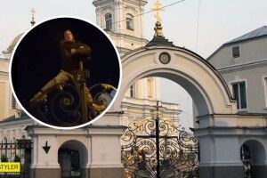 У Луцьку хлопець «під кайфом» заліз на ворота собору і зломив ногу (Відео 18+)