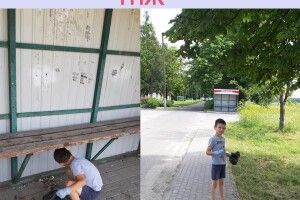 Шестирічний хлопчик на Волині прибирає на вулиці сміття