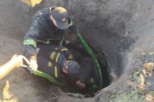 Бійцям ДСНС довелося витягати з криниці корову