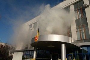 У Рівному на тренуванні служб цивільного захисту дим був справжнім