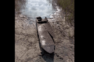 На дні обмілілого озера на Волині знайшли дубовий старовинний човен