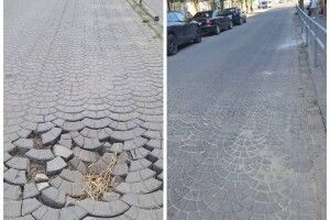 У Луцьку внаслідок проведення ремонтних робіт на дорозі утворилося провалля