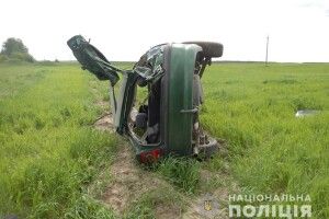 Водій у тяжкому стані: у Володимир-Волинському районі авто злетіло в кювет (Фото)