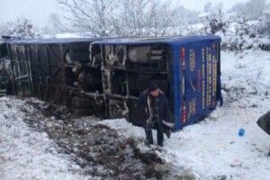 У Львівській області перекинувся рейсовий автобус