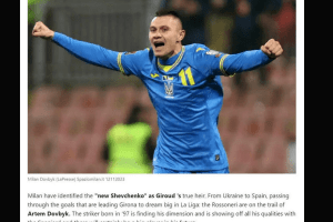 «Мілан» замість Олів’є Жіру може підписати українського футболіста