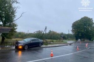 Волинянка на «Лінкольні» збила стовп (Фото)
