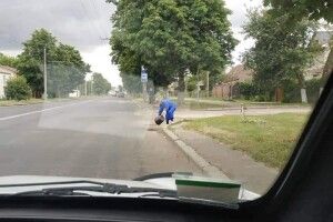 Луцькі «муніципали» посеред білого дня злапали на Володимирській жінку з відром лайна (фото)