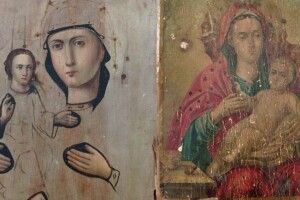 Воїн передав до музею на Волині ікони, врятовані з руїн будинку в Костянтинівці