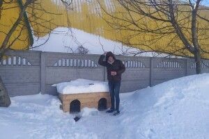 Жителі 55 мікрорайону Луцька встановили у дворі двомісні апартаменти для песиків (Фото)
