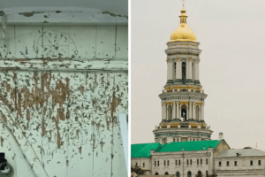 Охорона УПЦ МП  у Києво-Печерській лаврі зробила зі старовинних дверей ... мішень