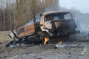 На Харківщині артилеристи волинської бригади знищили колону російської техніки