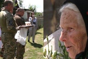 «Вона  – приклад» – військові привітали 95-літню волонтерку з Рівненщини (Відео)