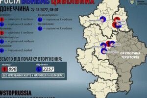 У Донецькій областй росіяни вчора вбили 3 цивільних
