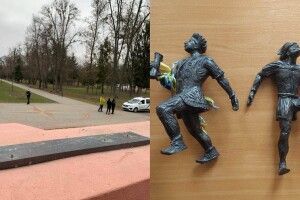 Невідомі зрізали дві фігурки луцьких кликунів у парку. Працює поліція